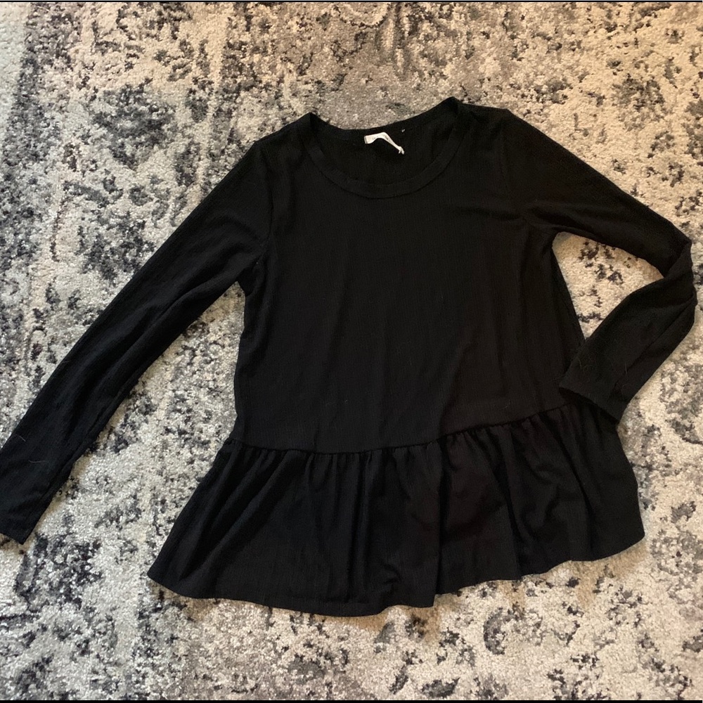 Black long sleeve babydoll top